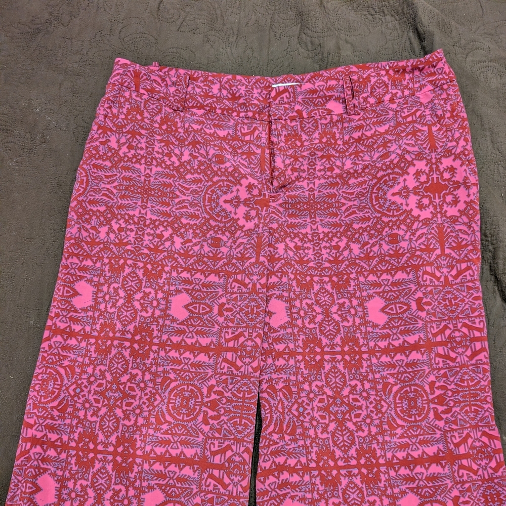 Coldwater Creek Pink and Red Printed Culottes